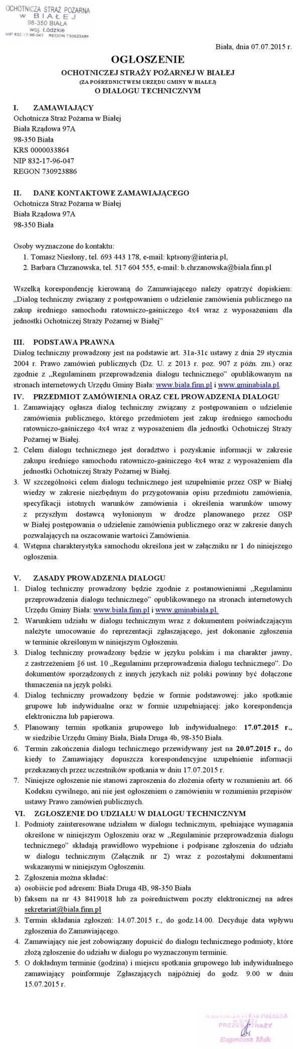 Zdjęcie Ogłoszenie o dialogu technicznym _011_001_460330