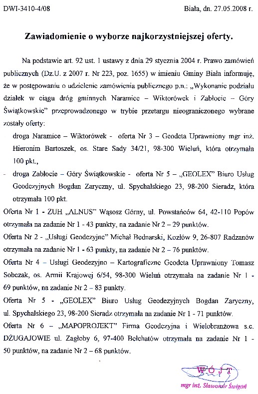Zdjęcie Zawiadomienie o wyborze najkorzystniejszej oferty _011_002_124773