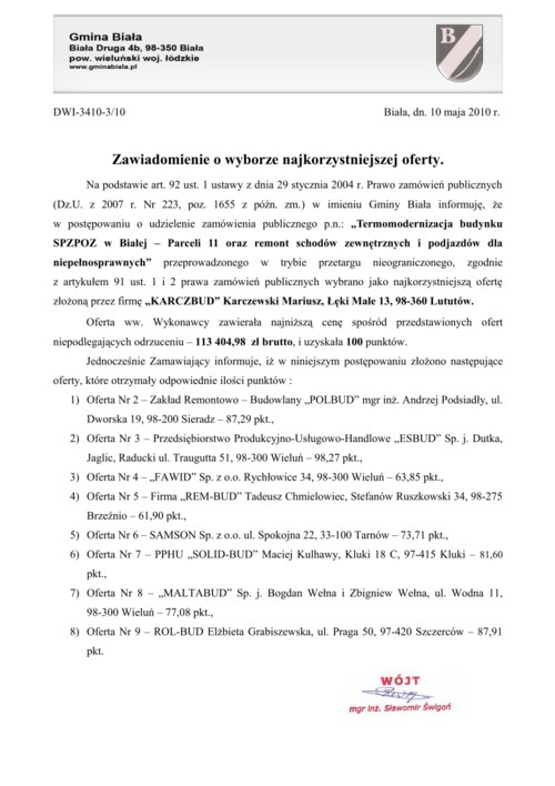 Zdjęcie Zawiadomienie o wyborze najkorzystniejszej oferty _011_002_203634