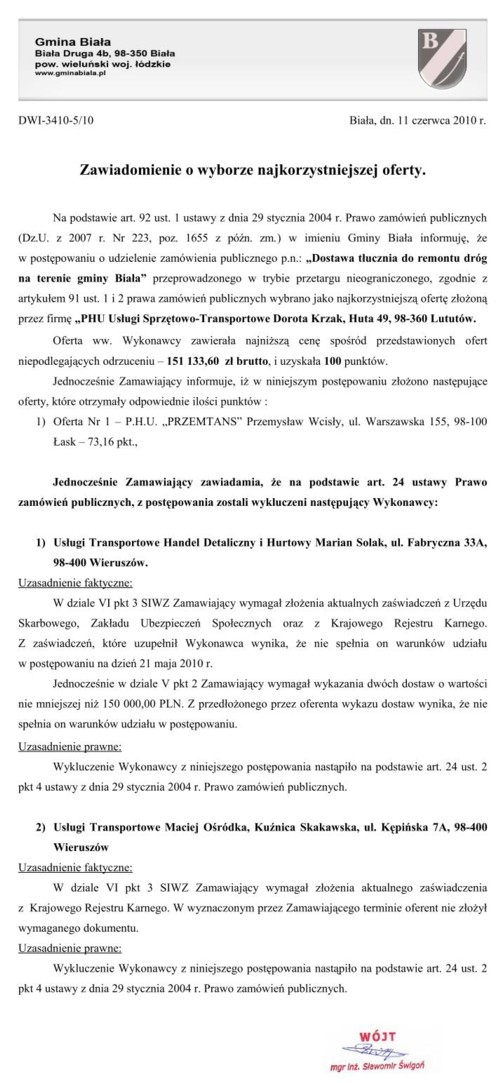 Zdjęcie Zawiadomienie o wyborze najkorzystniejszej oferty _011_002_207055
