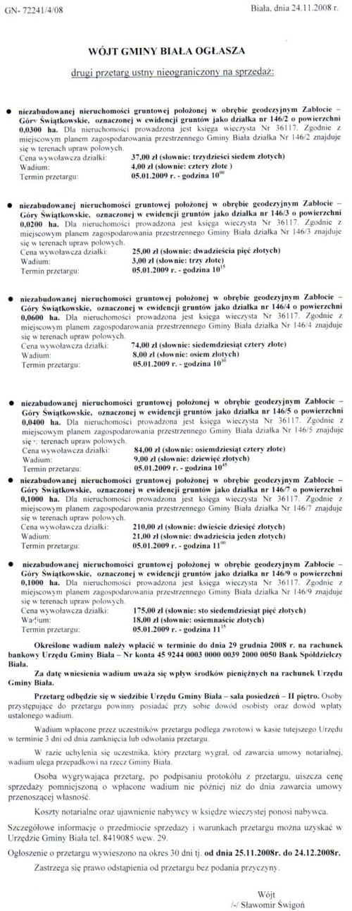 Zdjęcie Ogłoszenie - drugi ustny przetarg nieograniczony na sprzedaż nieruchomości _012_146132