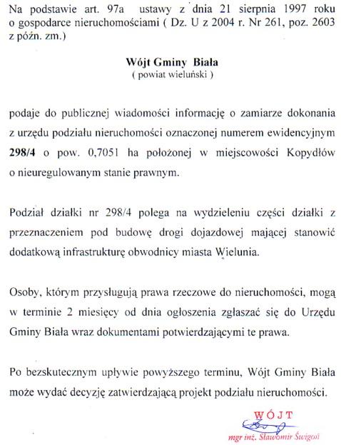 Zdjęcie Informacja o zamiarze dokonania podziału nieruchomości _012_174847