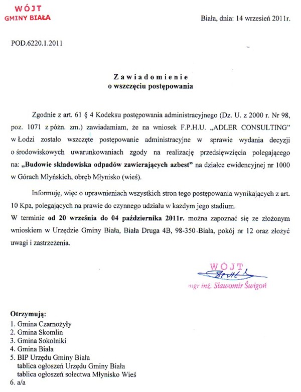 Zdjęcie Zawiadomienie o wszczęciu postępowania _012_266792