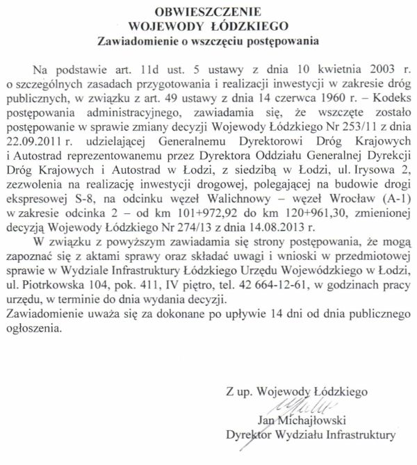 Zdjęcie Obwieszczenie Wojewody Łódzkiego - Zawiadomienie o wszczęciu postępowania _012_397117