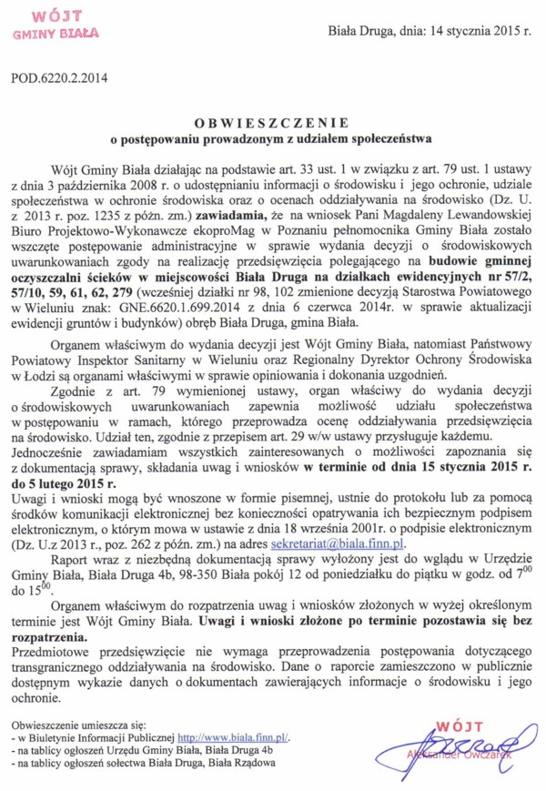 Zdjęcie Obwieszczenie o postępowaniu prowadzonym z udzialem społeczeństwa _012_433502