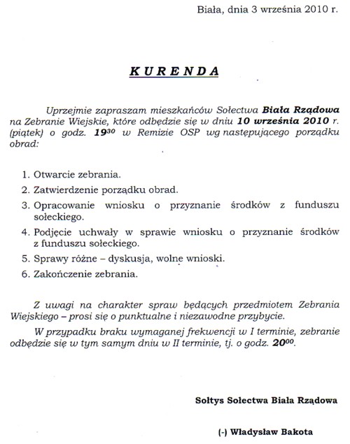 Zdjęcie Kurenda Biała Rządowa _019_215106