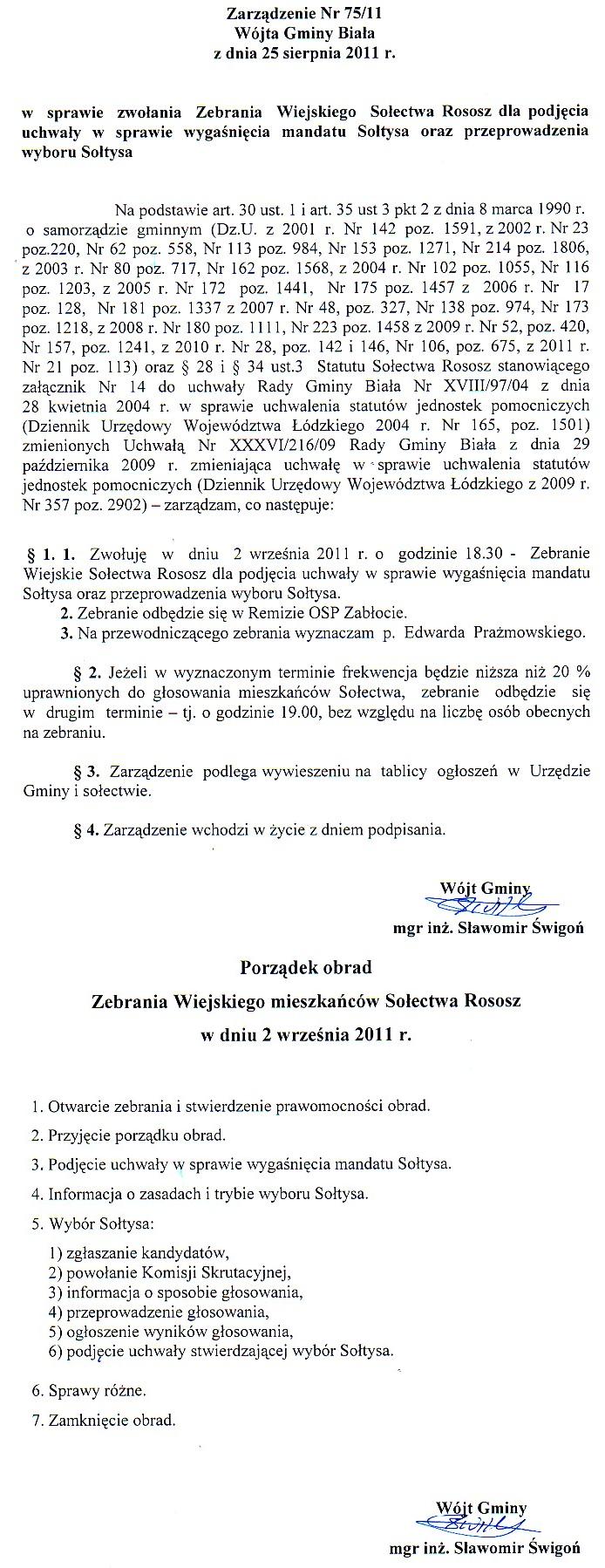 Zdjęcie Zarządzenie Nr 7511 Wójta Gminy Biała z dnia 25 sierpnia 2011 r _019_262852