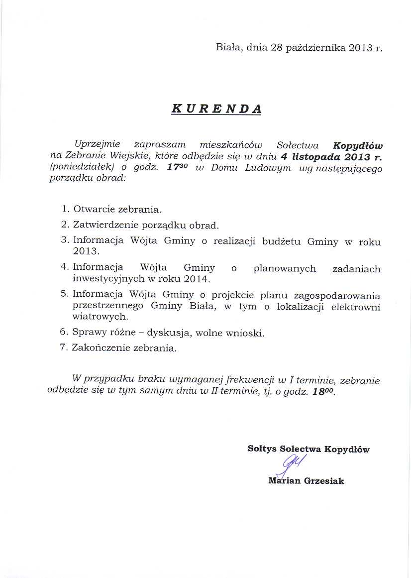 Zdjęcie Kurenda - Zebranie Wiejskie Sołectwa Kopydłów _019_371686