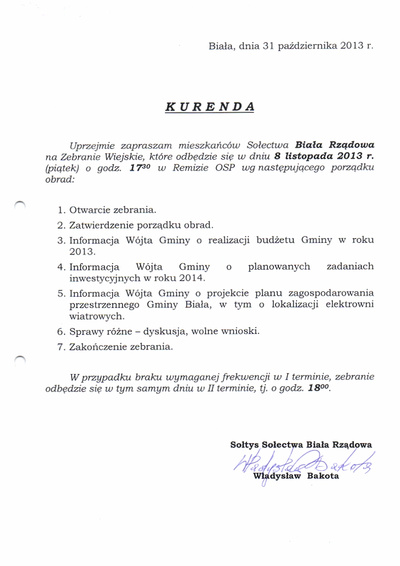 Zdjęcie Kurenda - Zebranie Wiejskie Sołectwa Biała Rządowa _019_372412