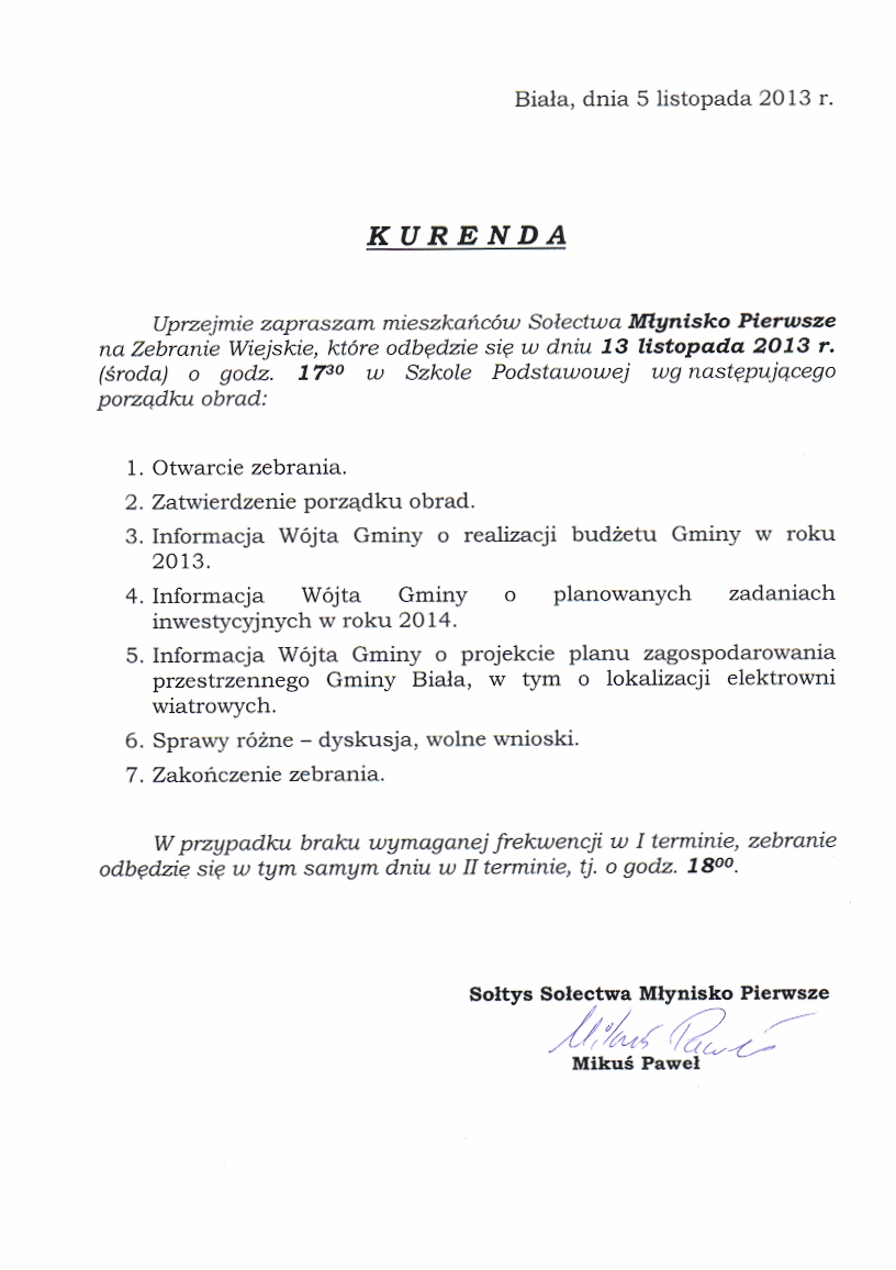 Zdjęcie Kurenda - Zebranie Wiejskie Sołectwa Młynisko Pierwsze _019_372530