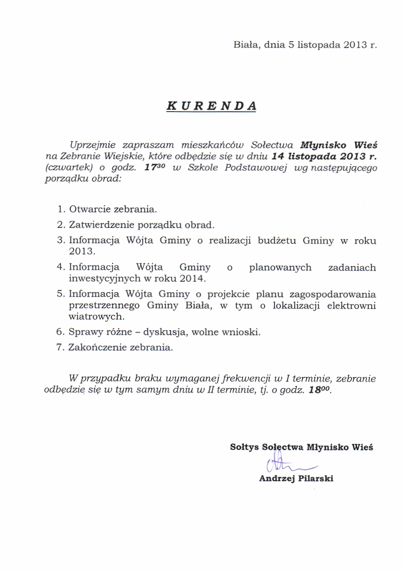 Zdjęcie Kurenda - Zebranie Wiejskie Sołectwa Młynisko Wieś _019_372532