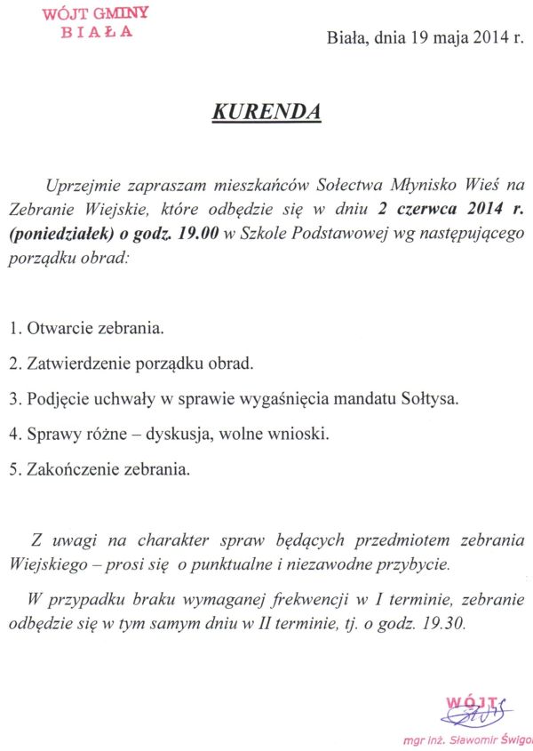 Zdjęcie Kurenda - Zebranie Wiejskie Sołectwa Młynisko Wieś _019_400171