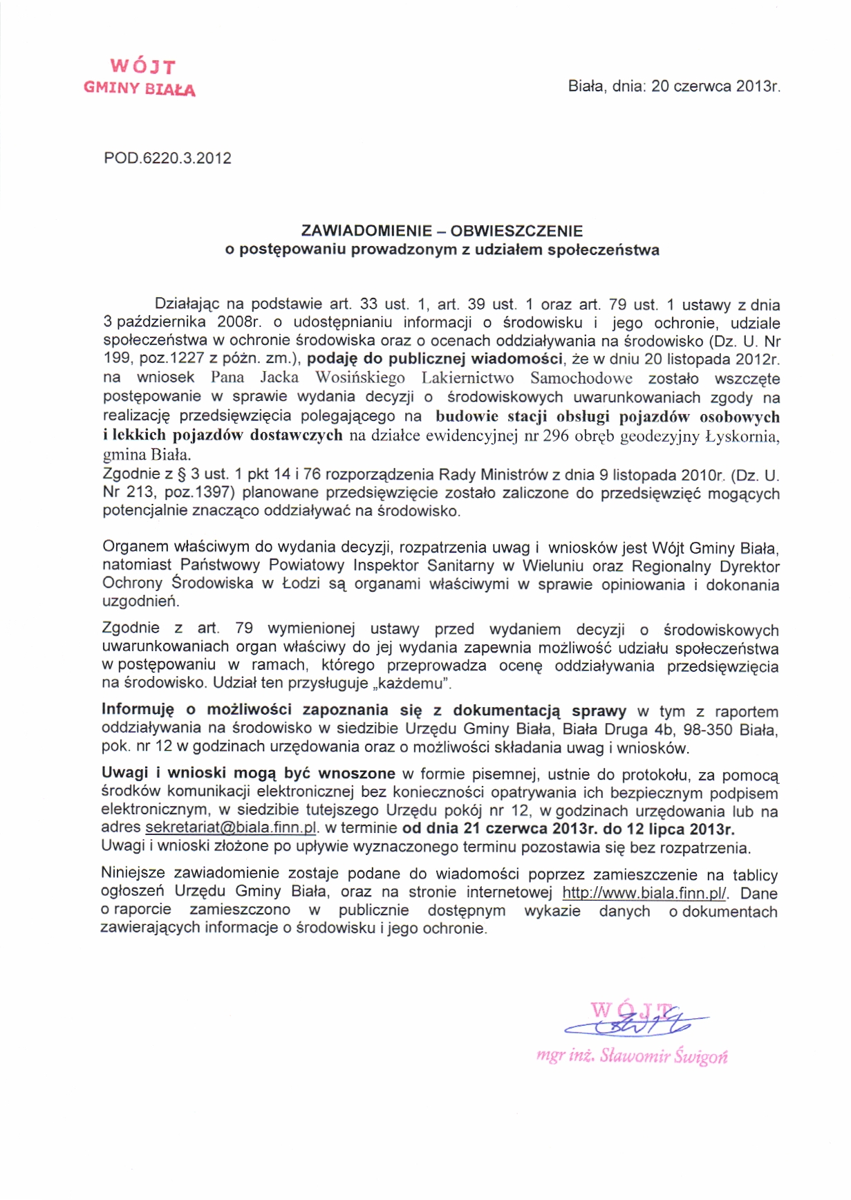 Zdjęcie ZAWIADOMIENIE - OBWIESZCZENIE _038_355340