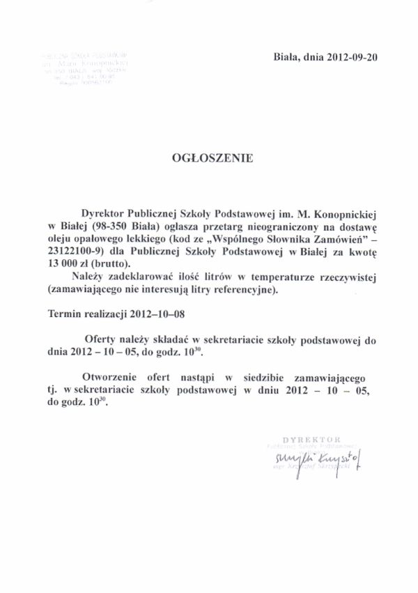 Zdjęcie Przetarg na dostawę oleju _011_315229