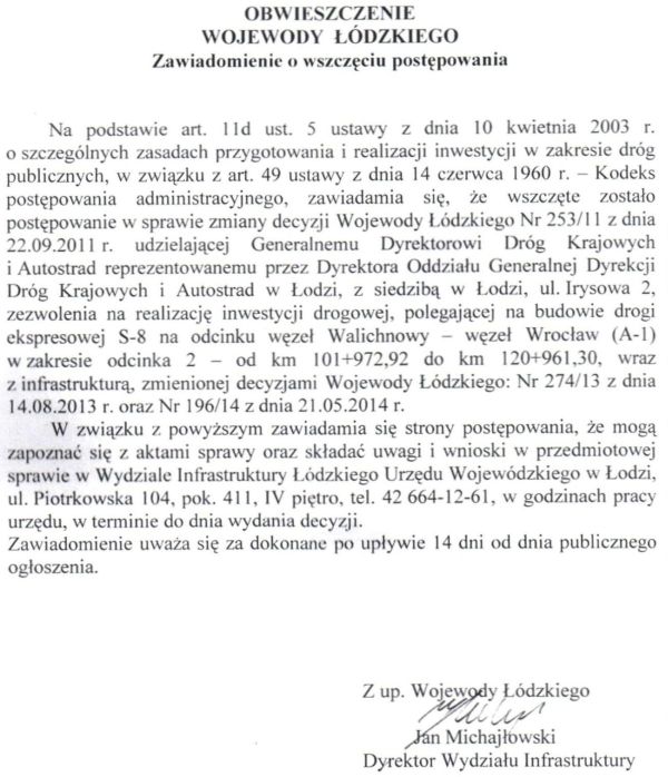 Zdjęcie Obwieszczenie Wojewody Łódzkiego - Zawiadomienie o wszczęciu postępowania _012_406538